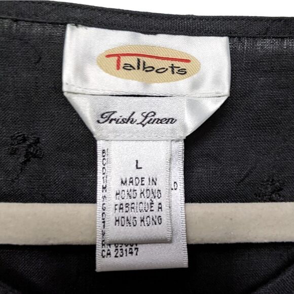 TALBOTS 100% Linen Embroidered Button Up Shirt L - Picture 3 of 6